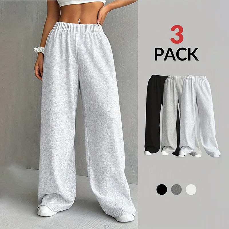 Japanese And Korean Hip Hop Loose Solid Color Wide Leg Pants Women'S Sports Straight Casual Pants Fashion Pants