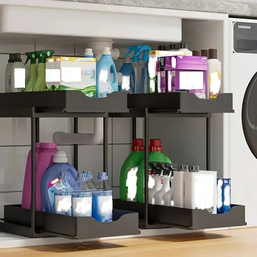 Under-Sink Storage Rack Organizer
