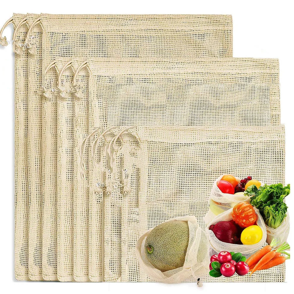 Reusable Mesh Produce Bags — Set of 9