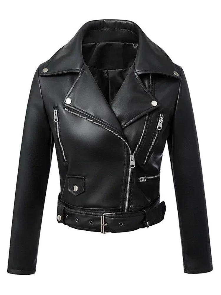 Faux-Leather Moto Jacket