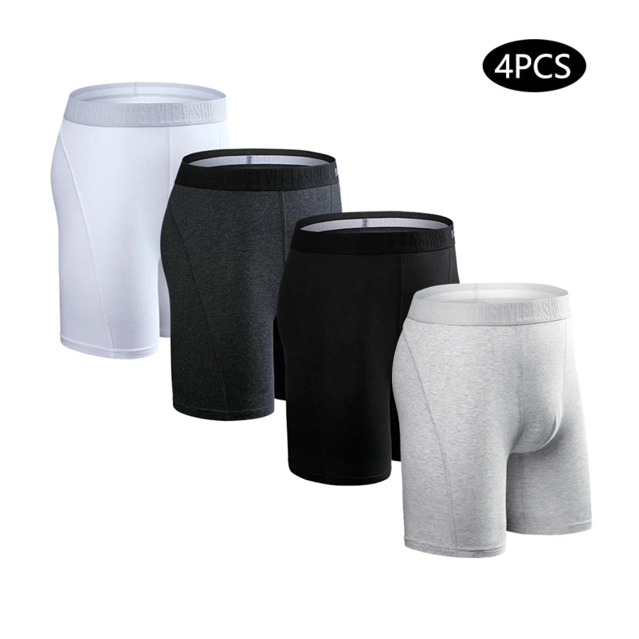 Men's Long-Leg Boxer Briefs – 4-Pack (Plus Sizes)