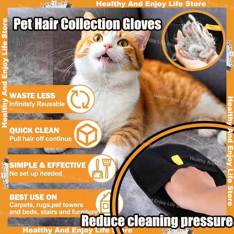 Deshedding glove in use