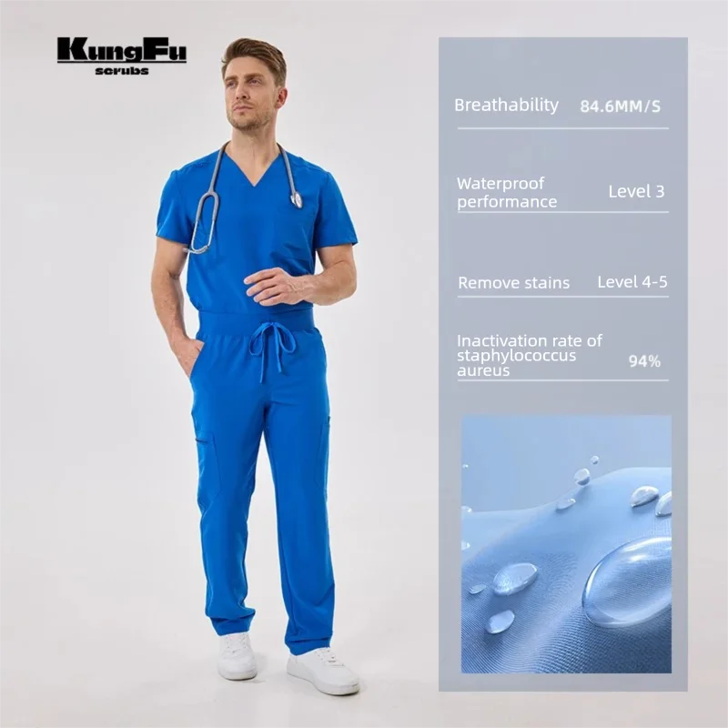 Men's Scrubs Set – V-Neck Top & Pants