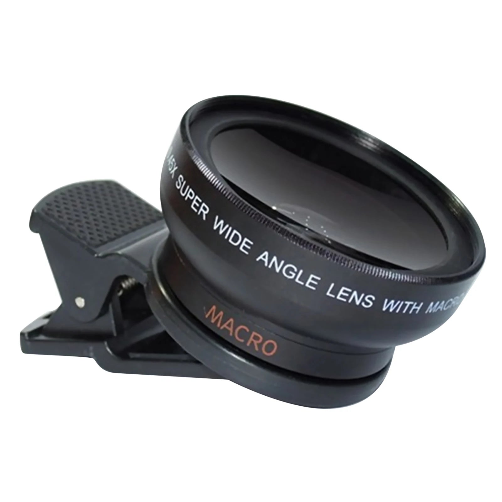 Clip-on wide angle lens on smartphone