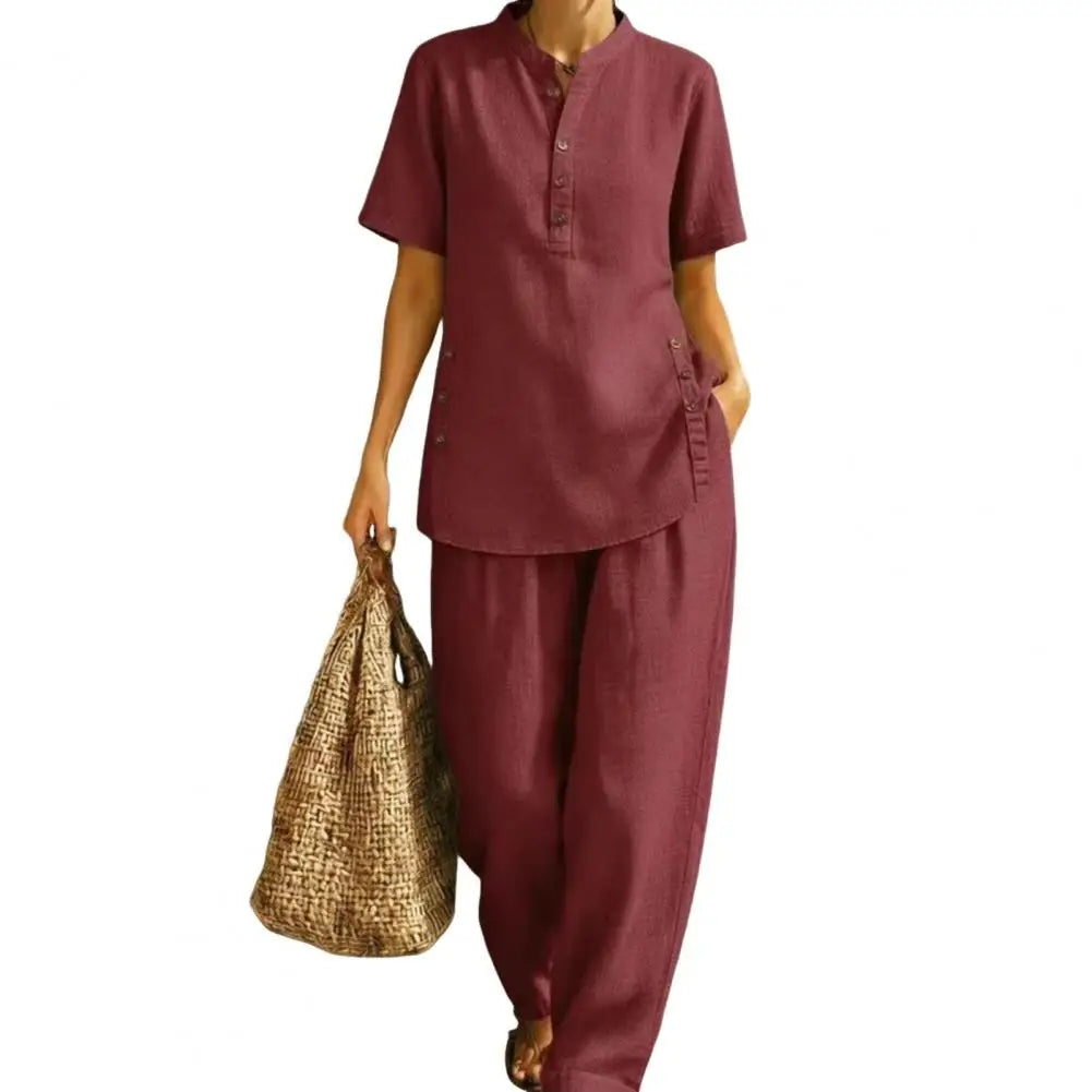 Linen Shirt & Shorts Set