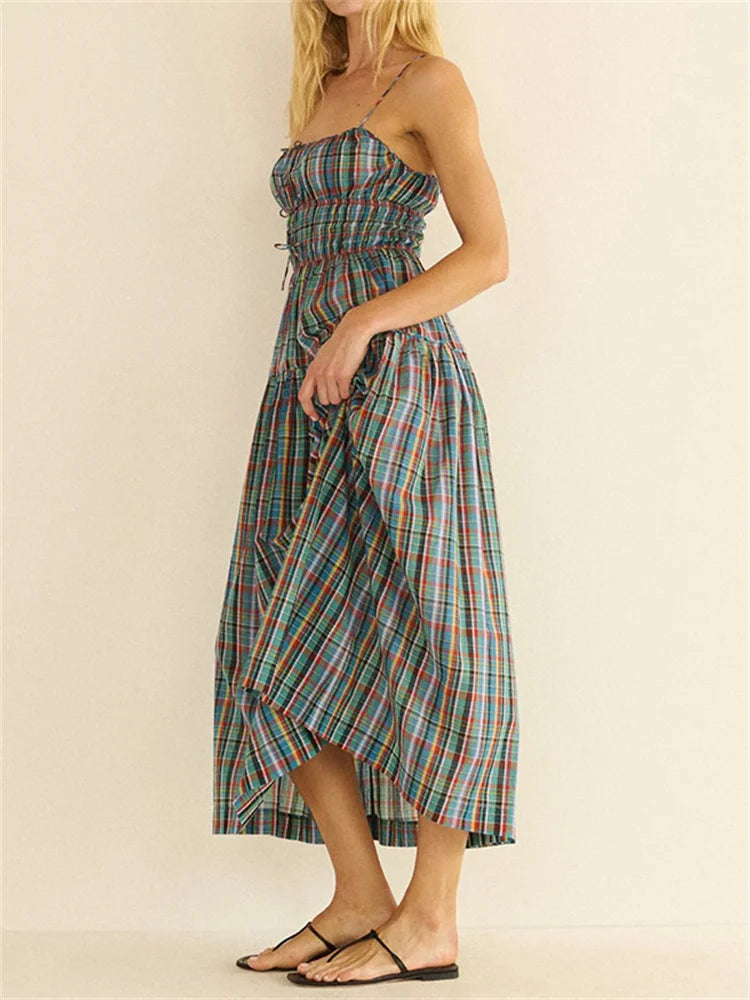 Smocked Strapless Tiered Midi Dress