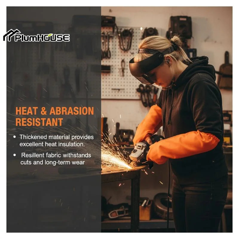 Welding Arm Sleeves – 1 Pair, Heat & Flame Resistant