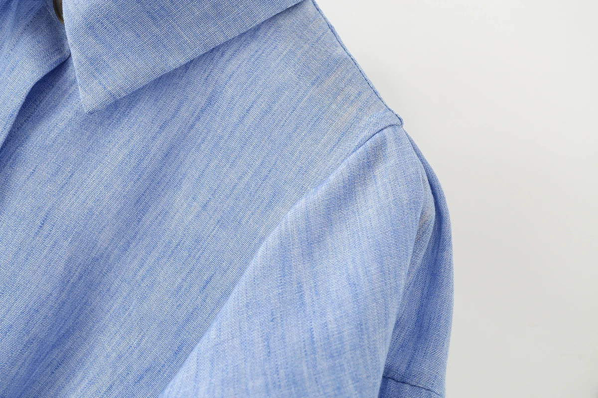 Linen-Blend Button-Down Shirt Dress