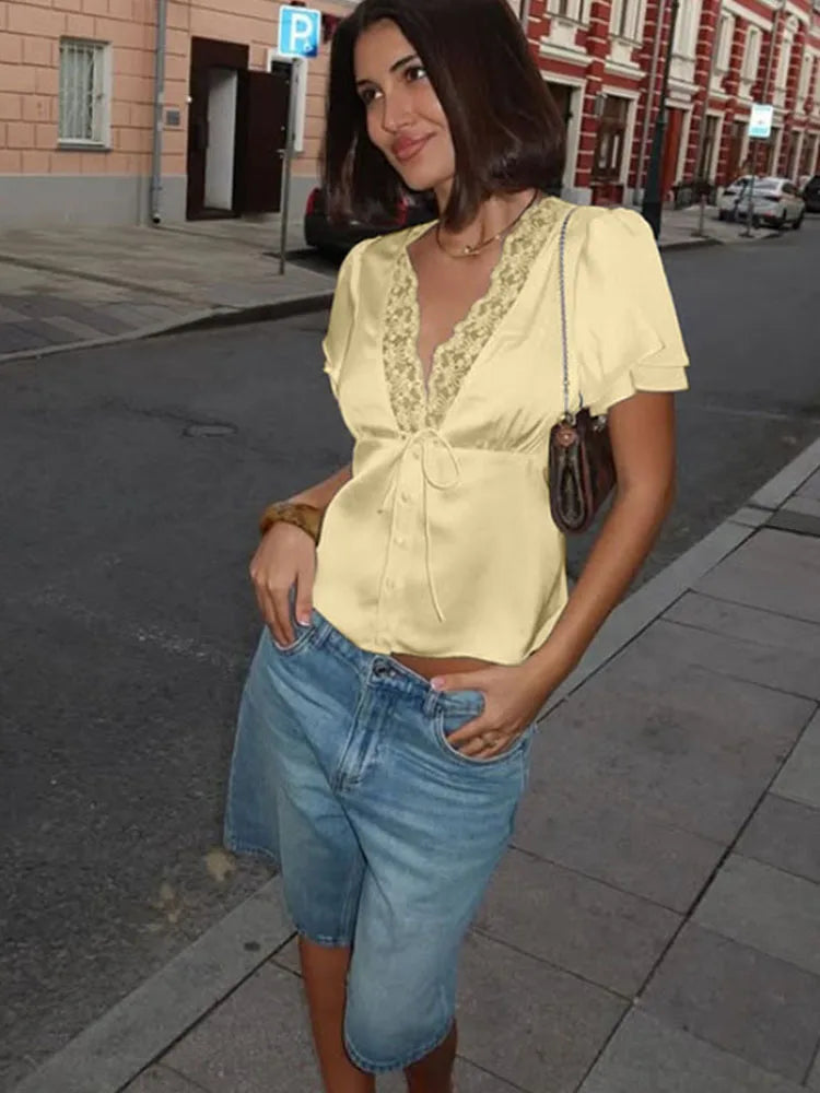Satin blouse color options