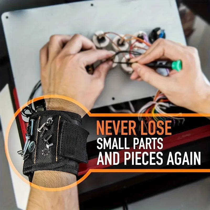 Magnetic Tool Wristband – Holds Screws, Nails & Bits
