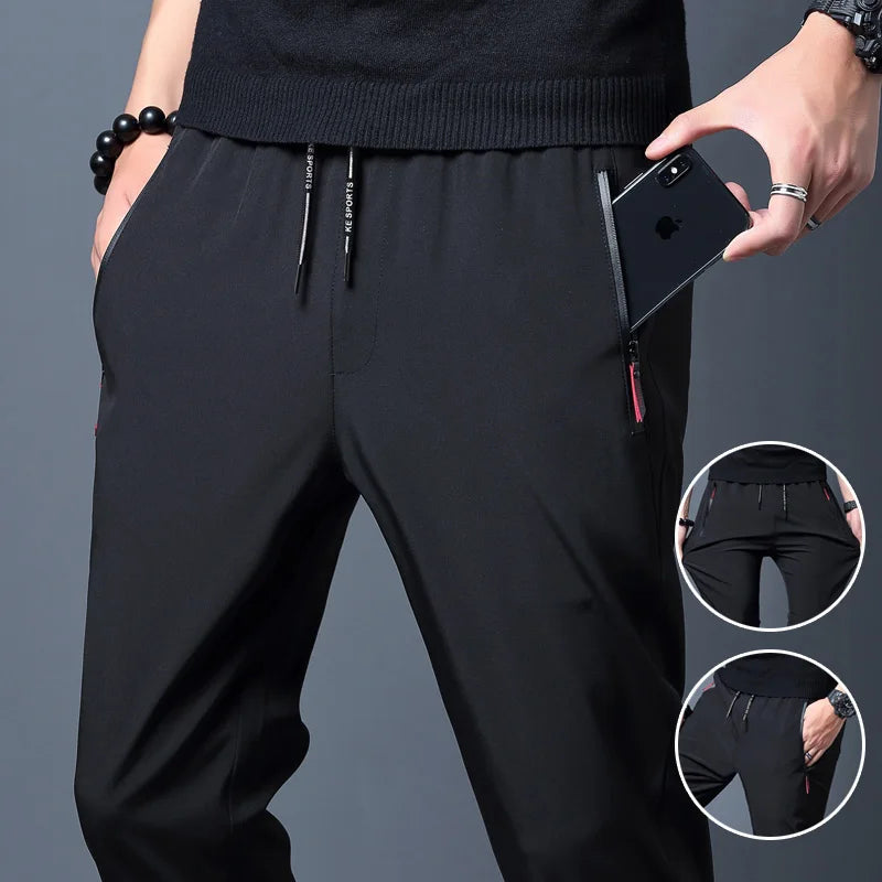 Stretch slim-fit casual trousers