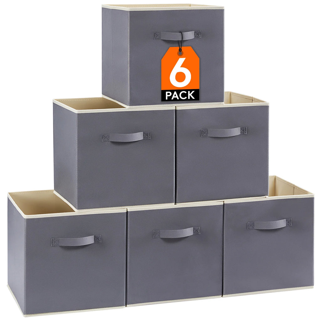 Foldable Fabric Storage Bins — Set of 6