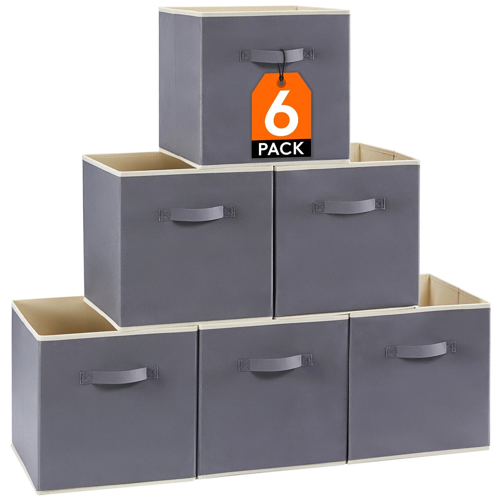 Foldable Fabric Storage Bins — Set of 6