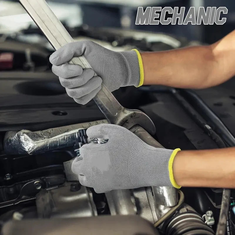 PU-Coated Work Gloves – Anti-Slip Seamless Knit