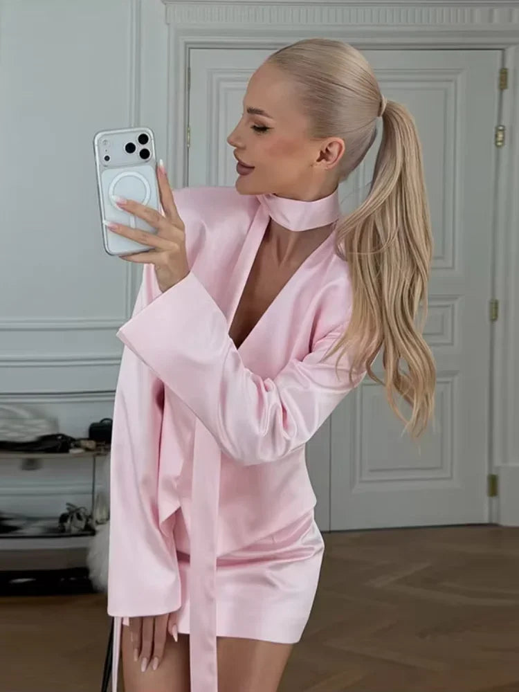 Satin Blazer & Shorts Going-Out Set