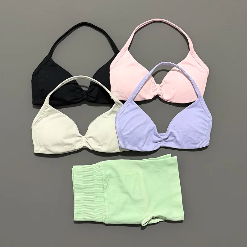 Seamless Scrunch 2-Piece Gym Set (Sports Bra + Leggings)