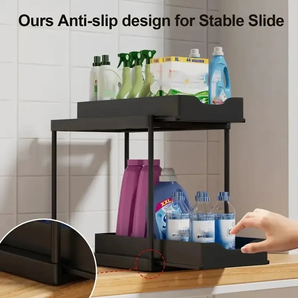 Under-Sink Storage Rack Organizer