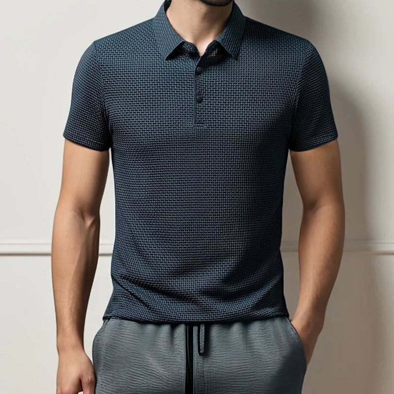 Polo collar and texture detail