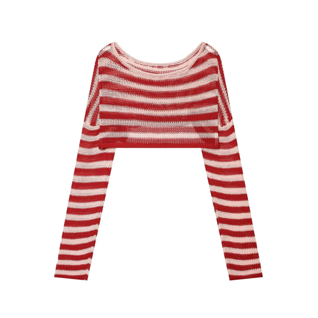 Breton Striped Boat-Neck Knit Top