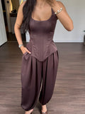 Satin Corset & Trouser Set