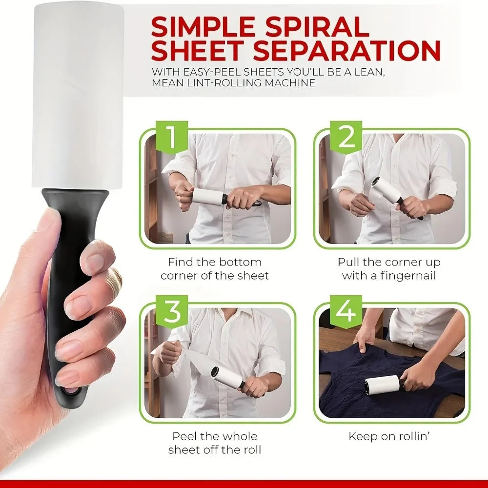 Sticky Lint Roller with Refills (300 Sheets)
