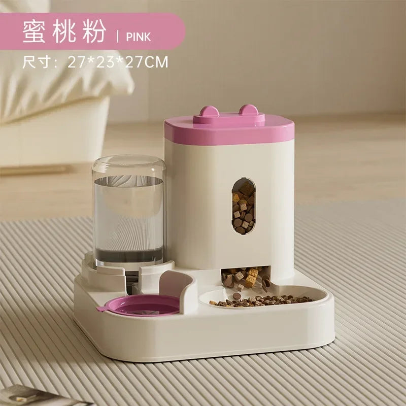 Pet Feeder & Water Fountain – Food Dispenser Bowl Set