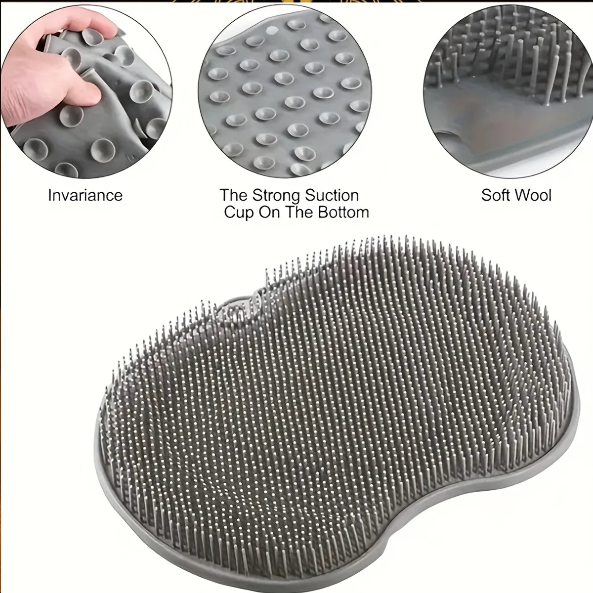 Silicone Foot Scrub Pad – Suction-Cup Shower Mat
