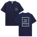Custom Cotton Customized Print Short Sleeve T Shirt Summer Tops Tees DIY Your Like Photo Or Logo Cotton T-shirt Men Clothing