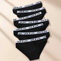 7Pcs/Set Sexy Women Panties Cotton Panty Black Underpants Letter Girls Briefs Breathable Underpants Plus Size Female Lingerie