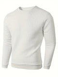 Waffle-knit crewneck sweatshirt black