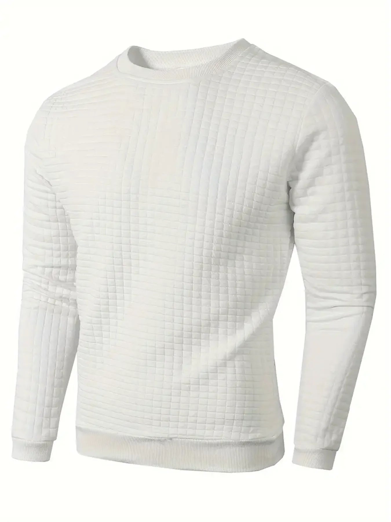 Men's Crewneck Knit Sweater – Jacquard Check Pullover