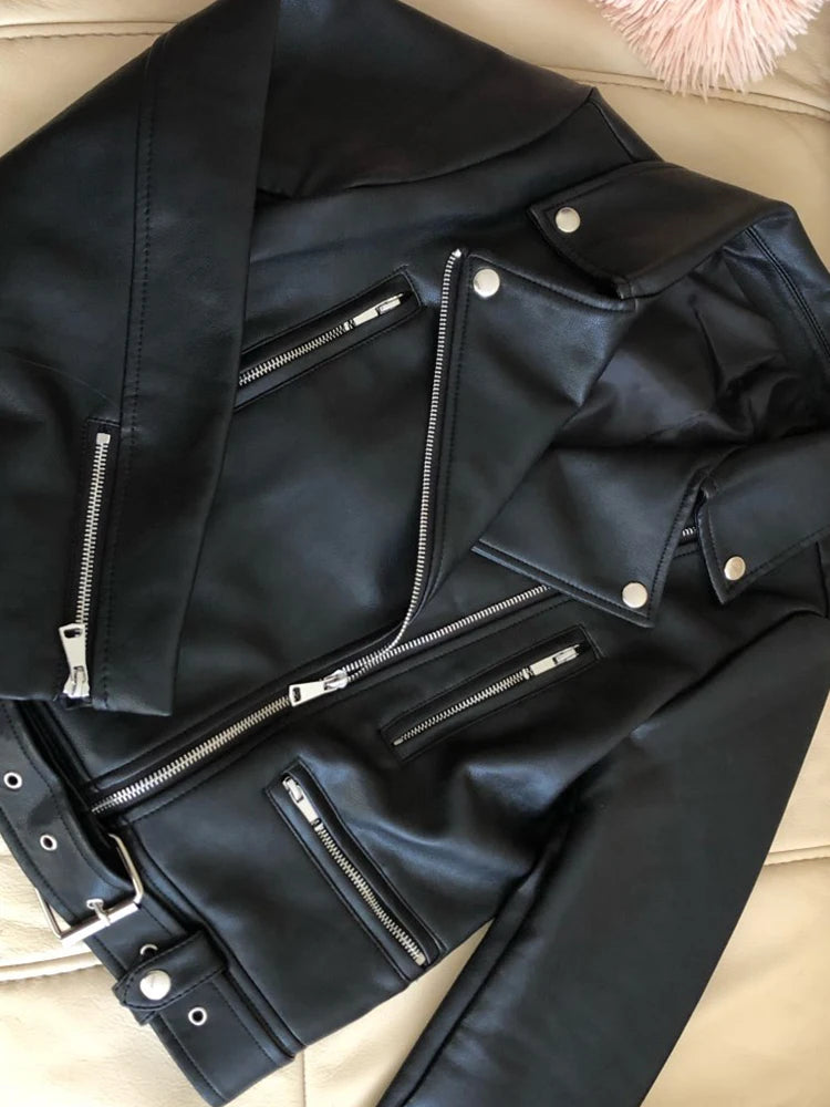 Faux-Leather Moto Jacket