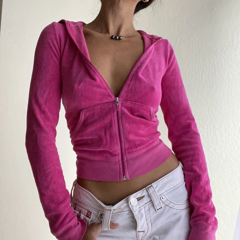 Velour Zip Tracksuit Set