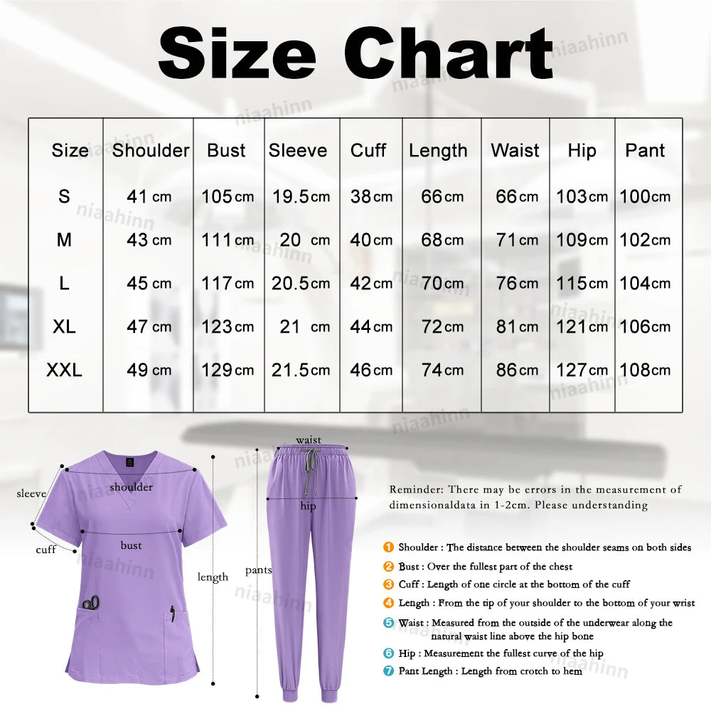 Unisex Scrubs Set – Solid Color Nursing Uniform