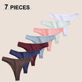 7Pcs/Set Cotton Thread Thongs Underwear Seamless Breathable Bikini T-Back G-Strings Panties Female Low Waist Sexy Lingerie S-XL