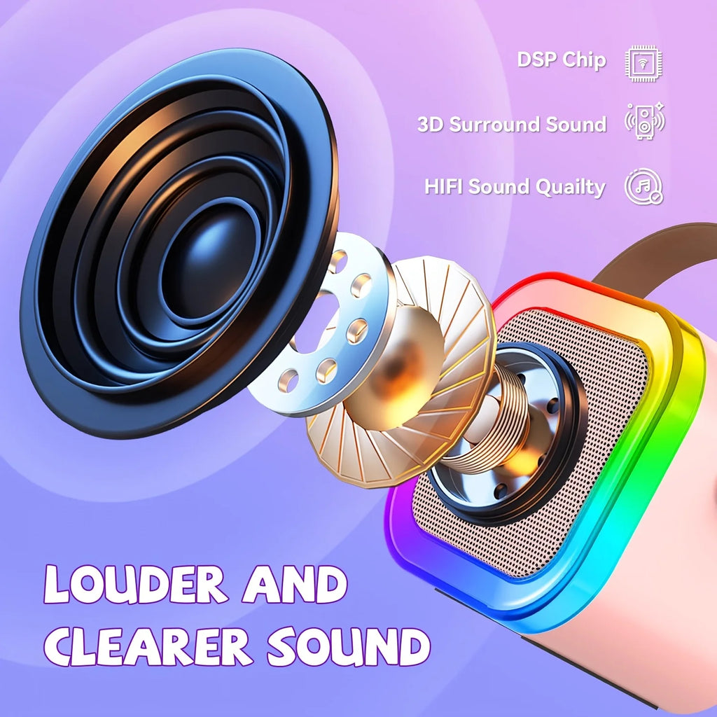 Karaoke mic with LED lights