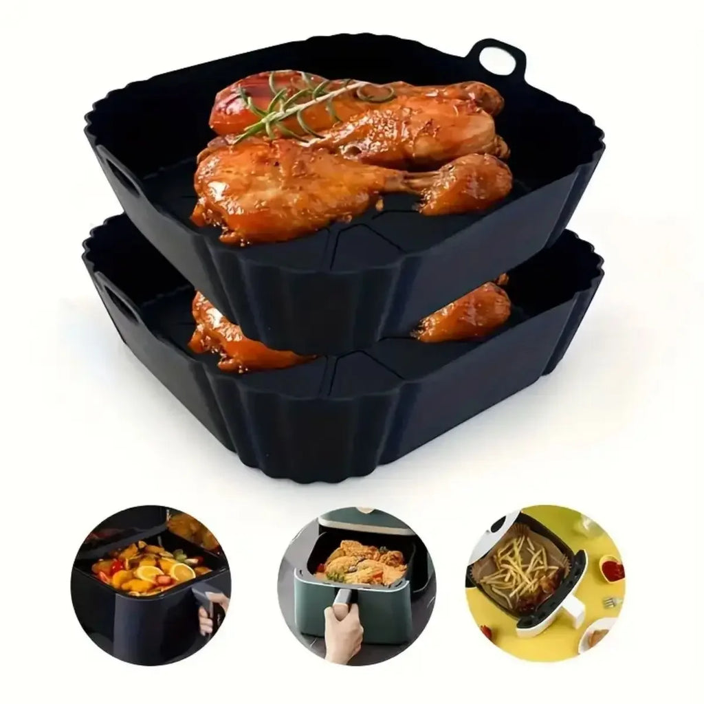 Reusable silicone air fryer liners