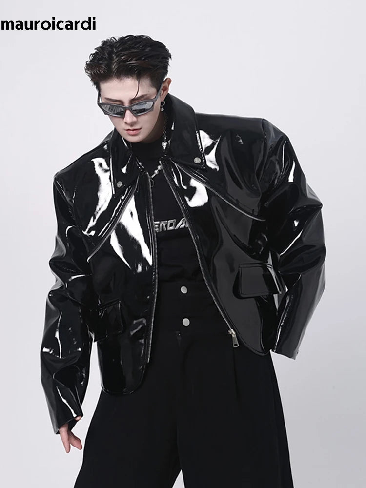 Faux-Leather Moto Jacket