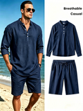Linen Shirt & Shorts Set