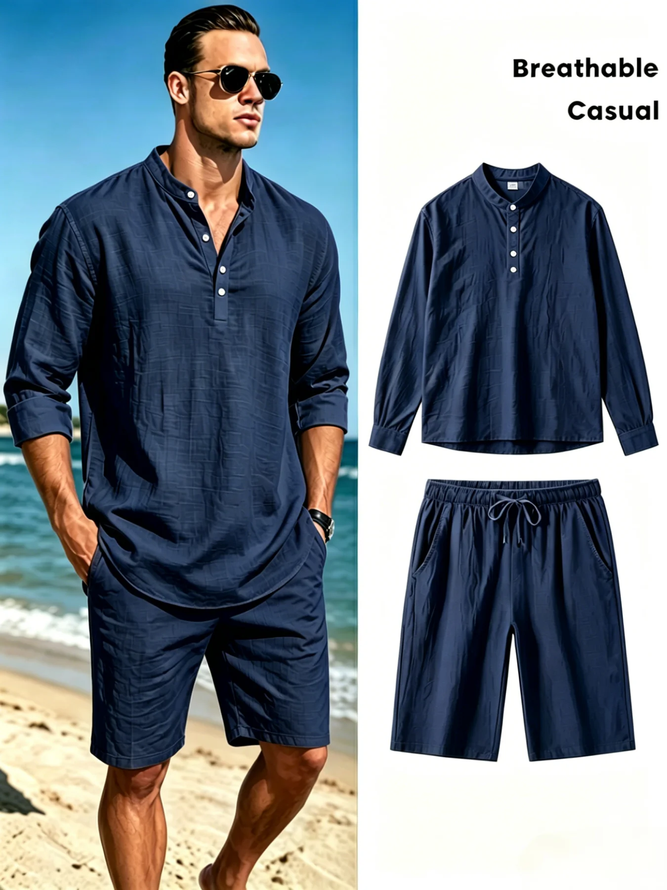 Linen Shirt & Shorts Set