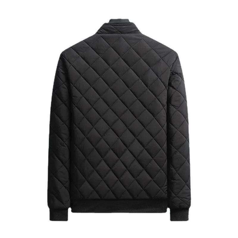 Quilted bomber jacket fleece lining detail