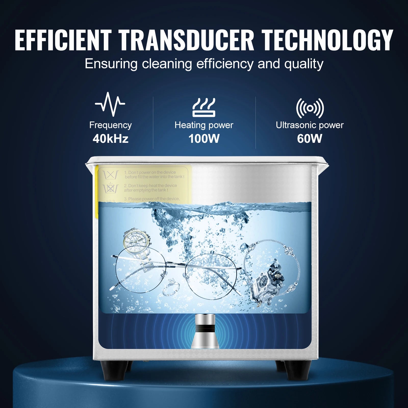 Ultrasonic cleaner in use