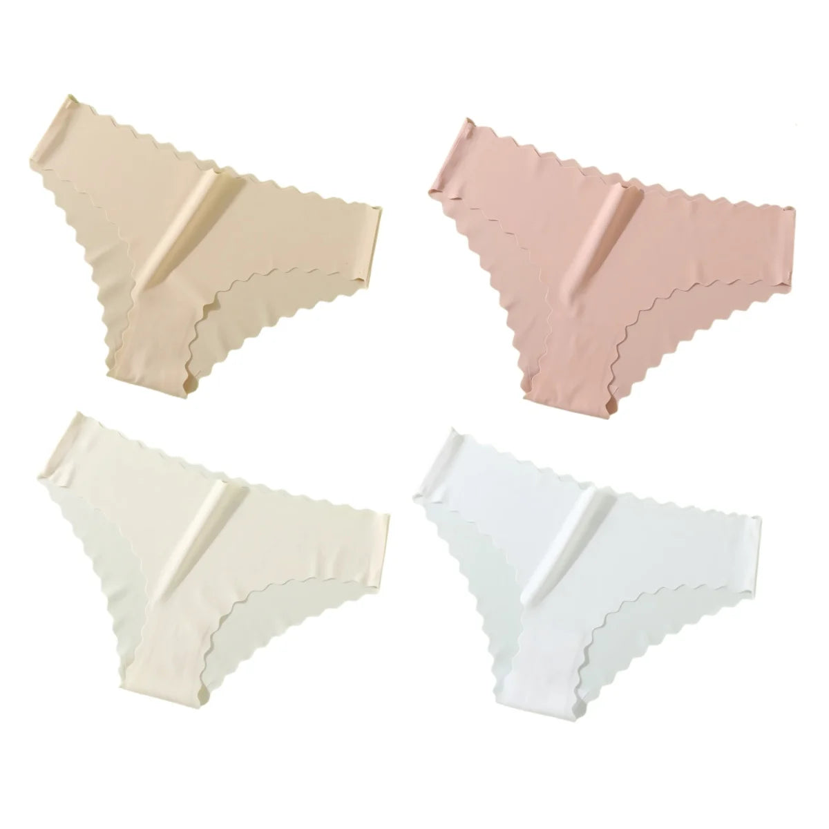 Women's Ice-Silk Briefs – 4-Pack Seamless Mid-Rise