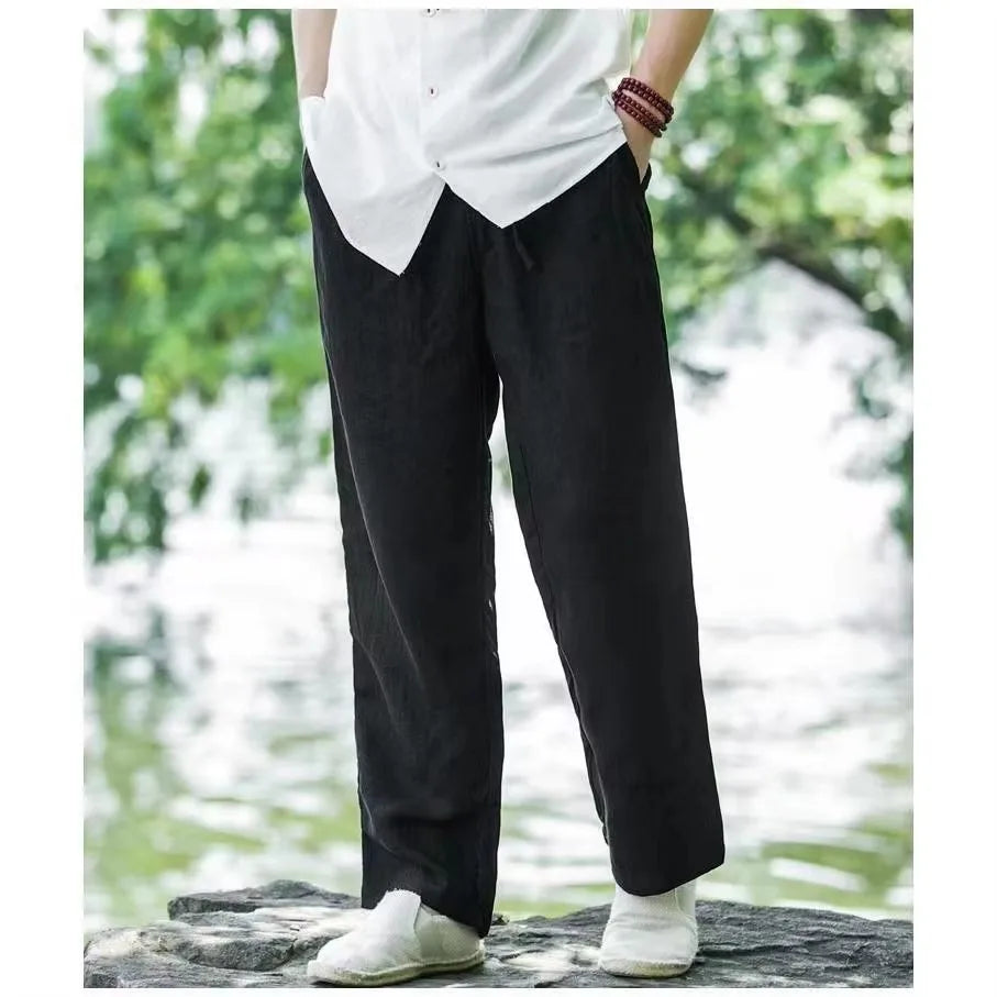 Men's Loose Straight Casual Pants – Drawstring Waist