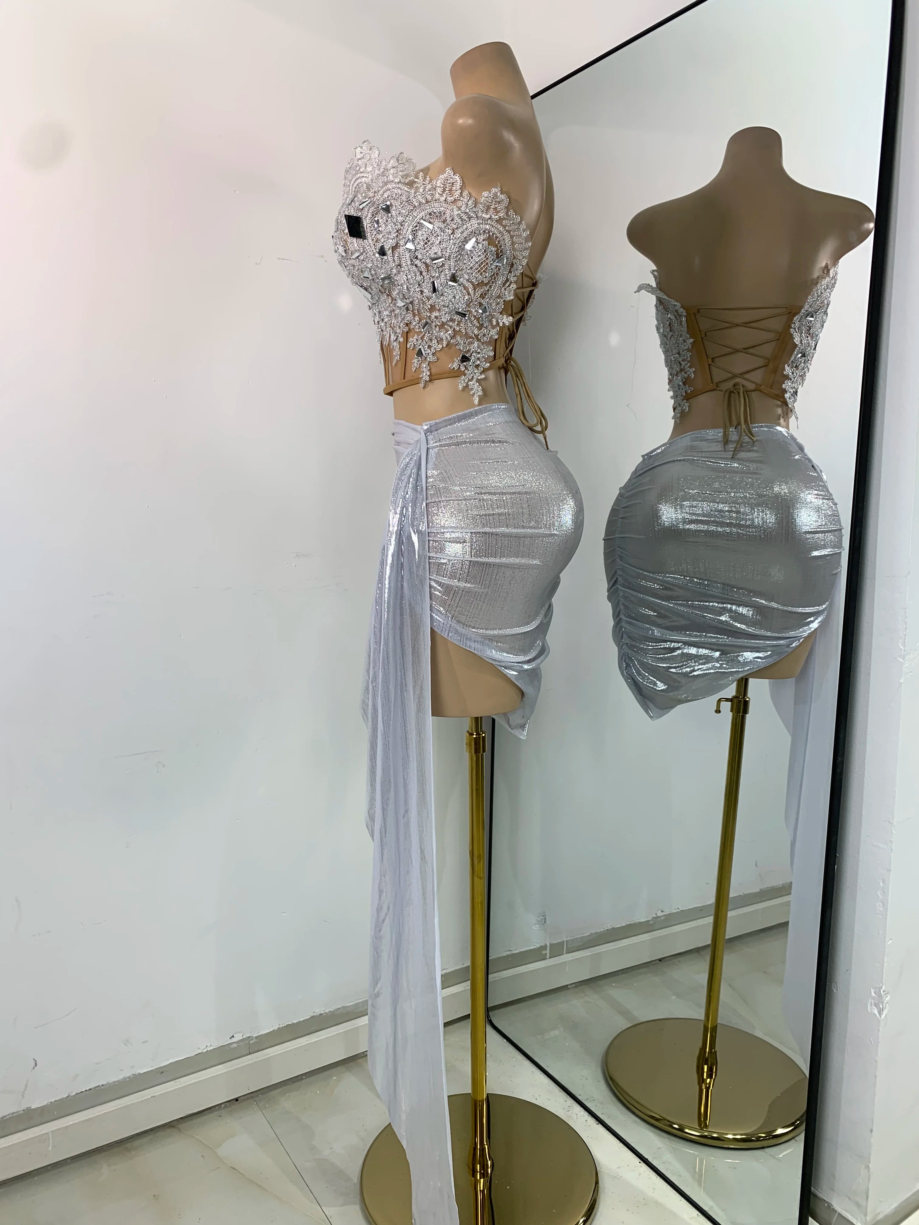Sequin Crop & Skirt Party Set