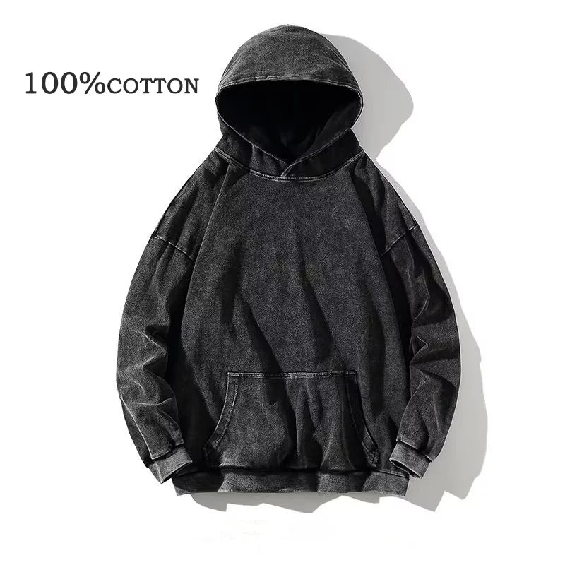 Acid-Wash Vintage Oversized Hoodie