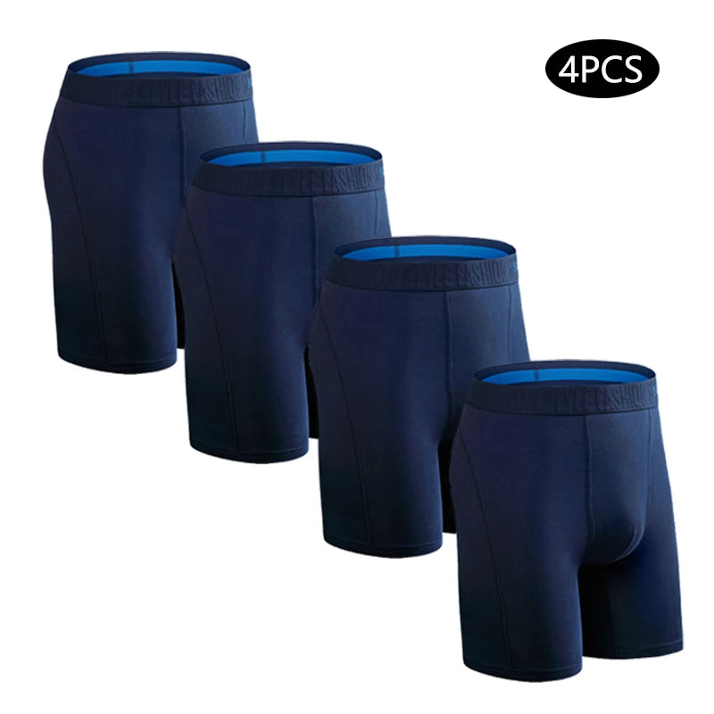 Men's Long-Leg Boxer Briefs – 4-Pack (Plus Sizes)