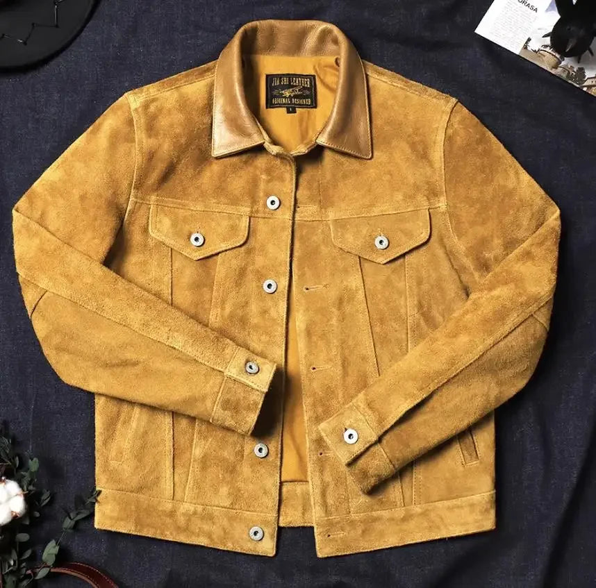 Faux Suede Western Trucker Jacket