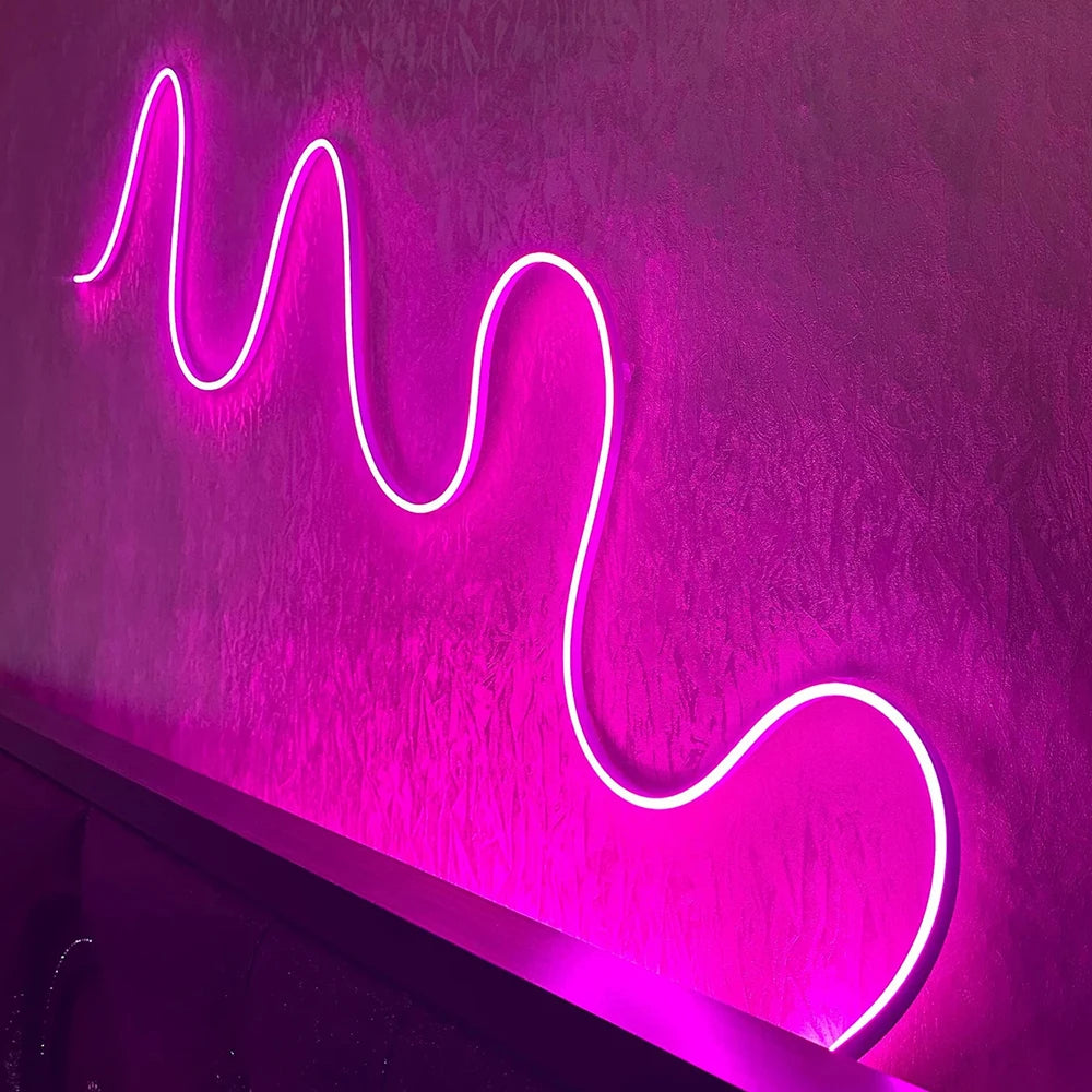 Neon rope light bent into shape