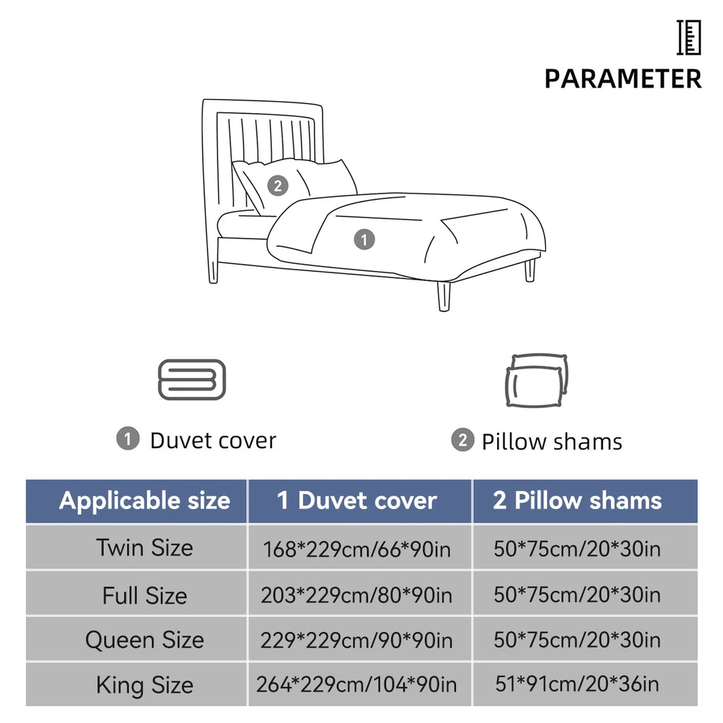 Tufted Duvet Cover Set – 3-Piece Leaf Bedding